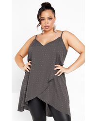 City Chic - Plus Size Hi-Lo Shine Cami Top Night Sky - Lyst