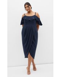 City Chic - Plus Size Flirtation Drape Midi Dress - Lyst