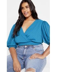 City Chic - Plus Size Dee Top Cornflower - Lyst