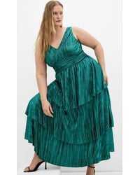 City Chic - Plus Size Glamour Metallic Tier Dress - Lyst