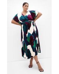 City Chic - Plus Size Hailey Print Pleat Multi Maxi Dress - Lyst