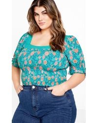City Chic - Plus Size Aurora Print Top - Lyst
