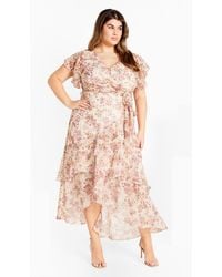 City Chic - Plus Size Flirty Tier Print Maxi Dress - Lyst