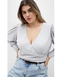 City Chic - Plus Size Glowing Lurex Top - Lyst