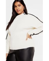 City Chic - Plus Size Miranda Sweater Ivory - Lyst