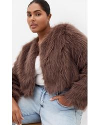 City Chic - Plus Size Angelica Faux Fur Jacket - Lyst