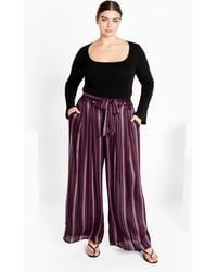 City Chic - Plus Size Willow Plum Pants - Lyst