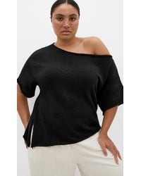 City Chic - Plus Size One Shoulder Knit Top - Lyst