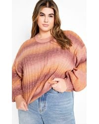 City Chic - Plus Size Shay Sweater Amber - Lyst