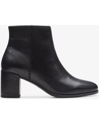 Clarks - Freva55 Zip Leather Boots - Lyst