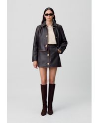 Claudie Pierlot - Jupe Cuir Trapèze Courte - Lyst