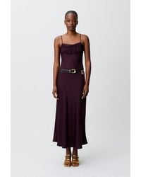 Claudie Pierlot - Flowy Fringed Satin Dress - Lyst