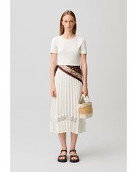 Claudie Pierlot - Twist Bi-Material Midi Dress - Lyst