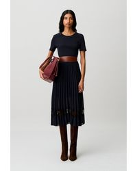 Claudie Pierlot - Twist Bi-Material Midi Dress - Lyst