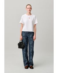 Claudie Pierlot - Wide Cropped Cotton T-Shirt - Lyst