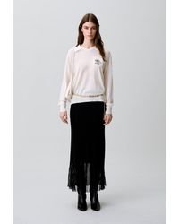 Claudie Pierlot - Embroidered Flower Knit Jumper - Lyst