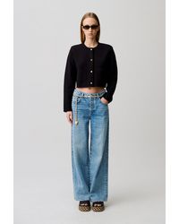 Claudie Pierlot - Wide-Leg Washed Denim Jeans - Lyst