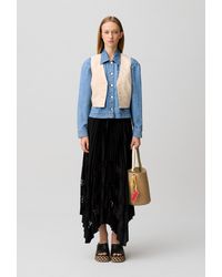 Claudie Pierlot - Jupe Satin Dentelle Plissée - Lyst