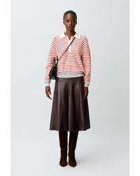 Claudie Pierlot - Mid-Length Leather Skirt - Lyst