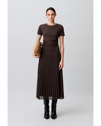 Claudie Pierlot - Pleated Bi-Material Dress - Lyst