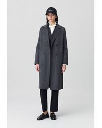 Claudie Pierlot - Doppelseitiger Wollmantel, Grau Meliert - Lyst