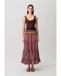 Claudie Pierlot - Striped Maxi Skirt - Lyst