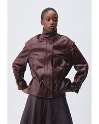 Claudie Pierlot - Wide-Cut Leather Jacket - Lyst