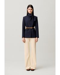 Claudie Pierlot - Wool Jacket With Removable Scarf - Lyst