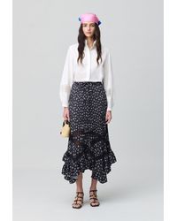 Claudie Pierlot - Jupe Plissée Asymétrique À Fleurs - Lyst