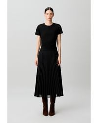 Claudie Pierlot - Straight Pleated Bi-Material Dress - Lyst