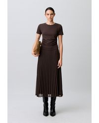 Claudie Pierlot - Pleated Bi-Material Dress - Lyst