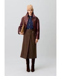 Claudie Pierlot - Straight Check Wool Blend Skirt - Lyst