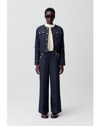 Claudie Pierlot - Jeansjacke Mit Kunstfell - Lyst