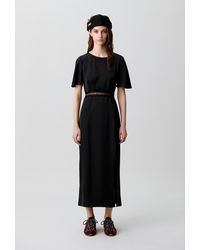 Claudie Pierlot - Satin Lace Open-Back Dress - Lyst