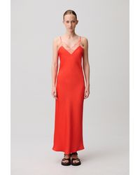 Claudie Pierlot - Flowy Satin Lace Dress - Lyst