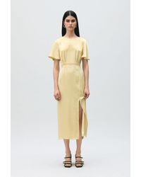 Claudie Pierlot - Satin Lace Open-Back Dress - Lyst