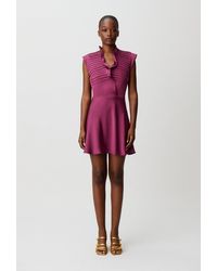 Claudie Pierlot - Satin Ruffle Collar Dress - Lyst