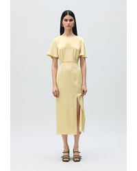 Claudie Pierlot - Satin Lace Open-Back Dress - Lyst