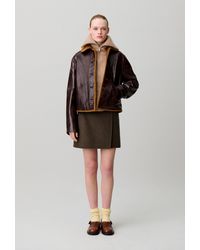 Claudie Pierlot - Shiny Effect Leather Jacket - Lyst
