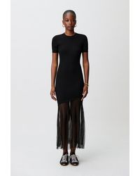 Claudie Pierlot - Long Flared Knitted Dress - Lyst