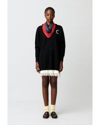 Claudie Pierlot - Satin And Lace Jumper Dress - Lyst