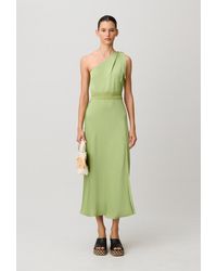 Claudie Pierlot - Satin And Lace Maxi Dress - Lyst