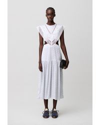 Claudie Pierlot - Satin And Lace Maxi Dress - Lyst