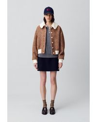 Claudie Pierlot - Faux Fur Collar Short Coat - Lyst