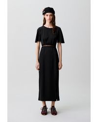Claudie Pierlot - Satin Lace Open-Back Dress - Lyst