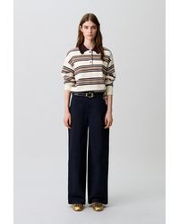 Claudie Pierlot - Oversized Striped Polo Jumper - Lyst