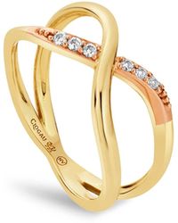 Clogau - Forever Yours 9Ct Solid Kiss Ring With Diamonds - Lyst