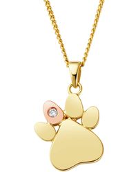 Clogau - Paw Prints 9Ct Solid Pendant With Diamond - Lyst