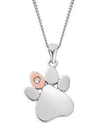 Clogau - Paw Prints Sterling Pendant With Topaz - Lyst