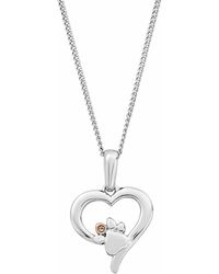 Clogau - Paw Prints Sterling Heart Pendant With Topaz - Lyst